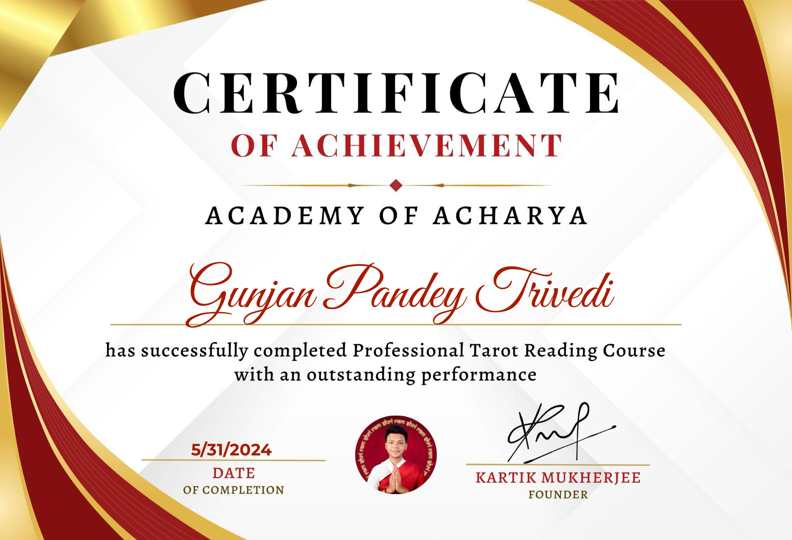 Professional Tarot Reading certificate